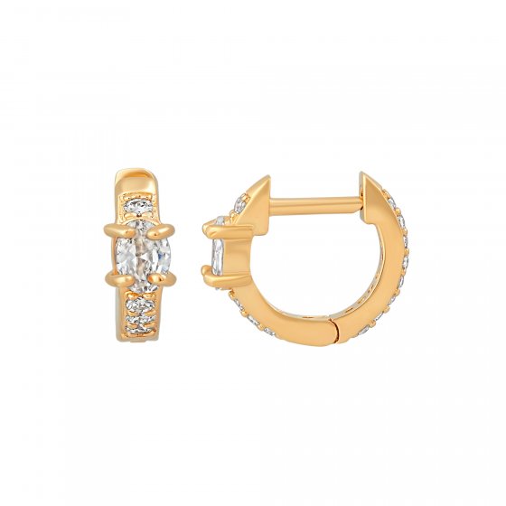 Creole 925  Silber vergoldet Zirkonia 