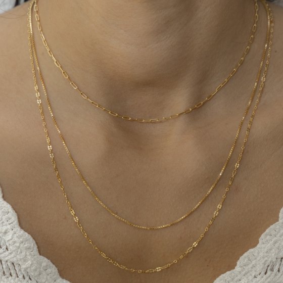 Collier 925 Sterling Silber vergoldet Layering  dreifach 