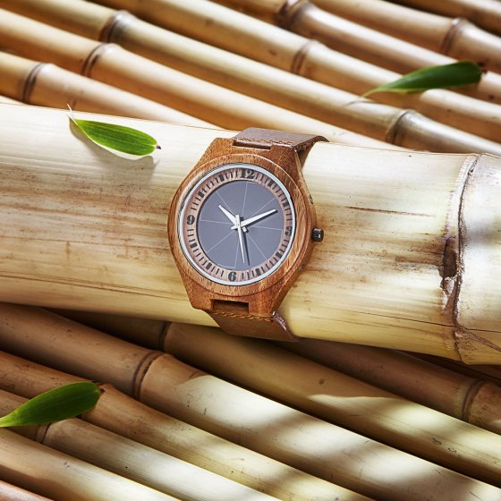 Solar-Armbanduhr „Bambus” 