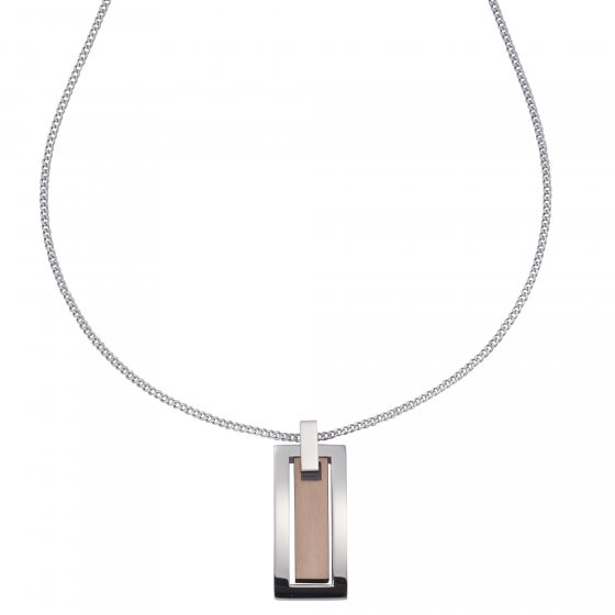 Halskette Edelstahl zweifarbig 50cm lang 