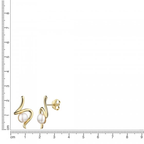 Ohrstecker 925 Sterling Silber vergoldet Perle 