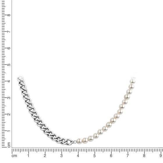 Collier Edelstahl mit Perlen 