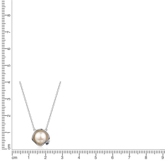 Collier 925/- Sterling Silber Perle und Saphir 