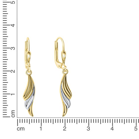 Ohrhänger 585/- Gelbgold bicolor glanz 