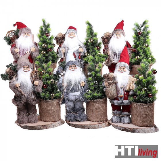 Weihnachtsmannfigur 30 cm mit Baum