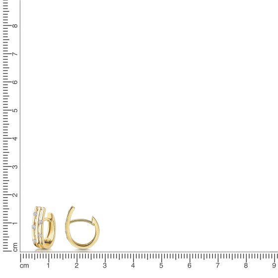 Klappcreolen 375/- Gelbgold glanz Zirkonia 