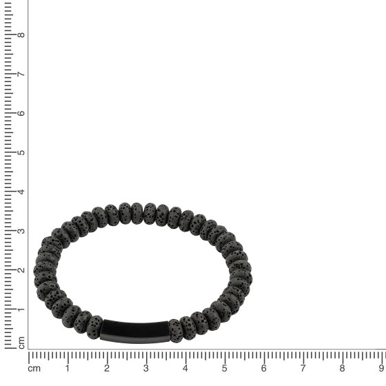 Armband Edelstahl /PVD schwarz Lavasteine 
