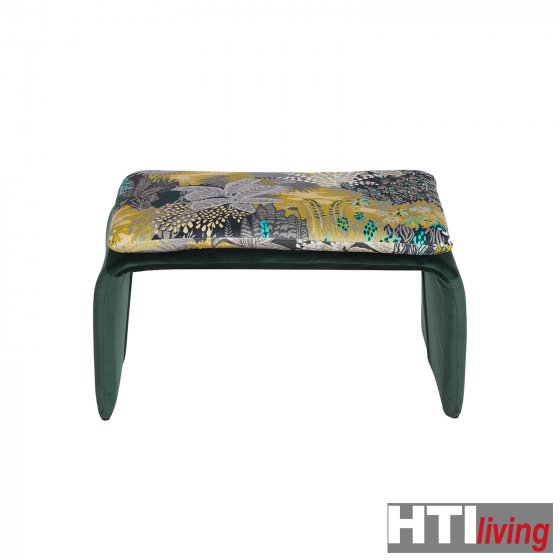 Polsterhocker B/H/T 61 x 34,5 x 40 cm Vance Dreamy Forest Grün 