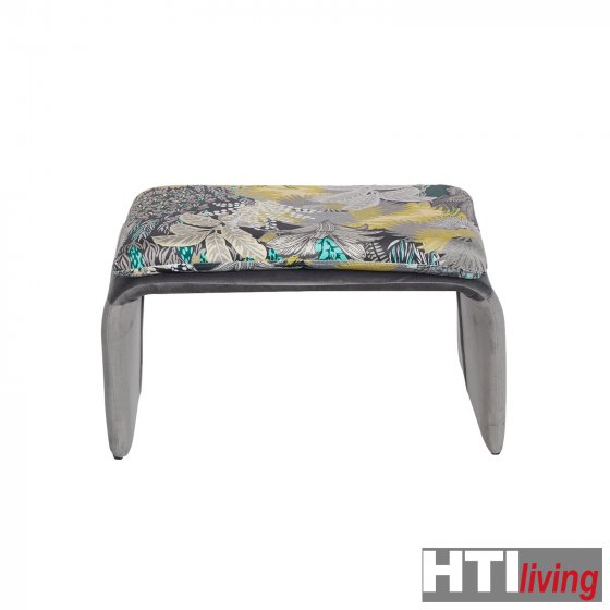 Polsterhocker B/H/T 61 x 34,5 x 40 cm Vance Dreamy Forest Grau 