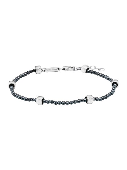 Armband 925/- Sterling Silber rhodiniert  Hämatit grau 19cm 