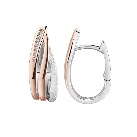 Klappcreolen 925/- Sterling Silber rhodiniert/rosé 
