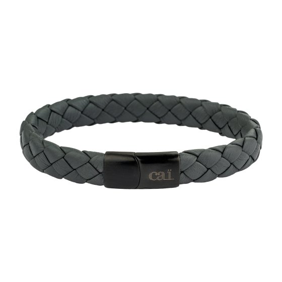 Armband Lederarmband geflochten anthrazit 21cm 