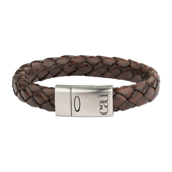 Armband Lederarmband geflochten braun 21cm 