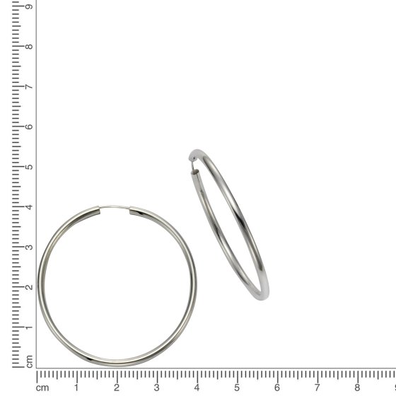 Creolen 925 Silber glanz rhodiniert 4,0cm 