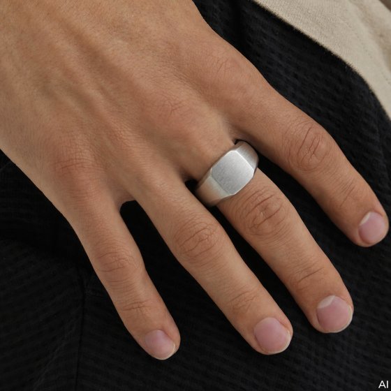 Ring 925 Sterling Silber matt rhodiniert edged 