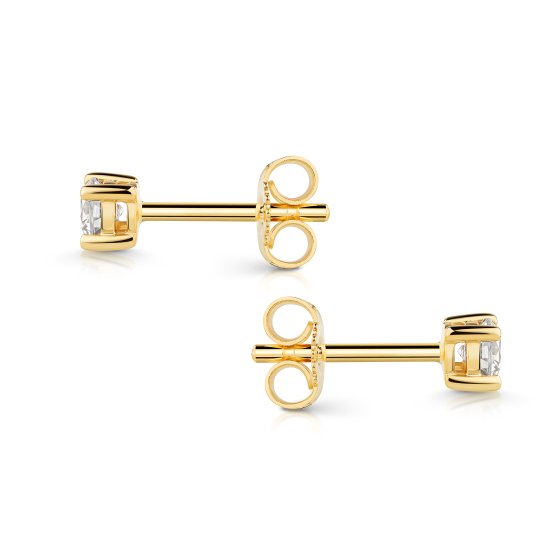 Ohrstecker 375 Gold Gelb Zirkonia Rund Ohrstecker Studs 