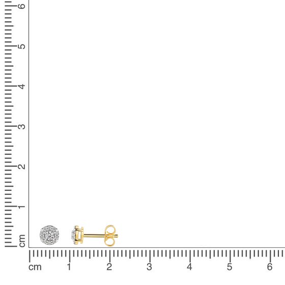 Ohrstecker 375 Gold Gelb Zirkonia Halo Zirkonia Ohrstecker 