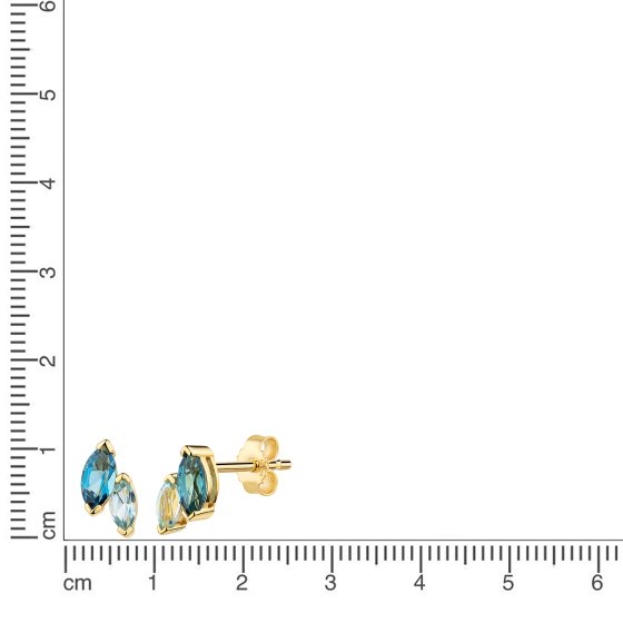 Ohrstecker 375 Gold Gelb London Blue Topas Sky Blue Topas Ohrstecker 