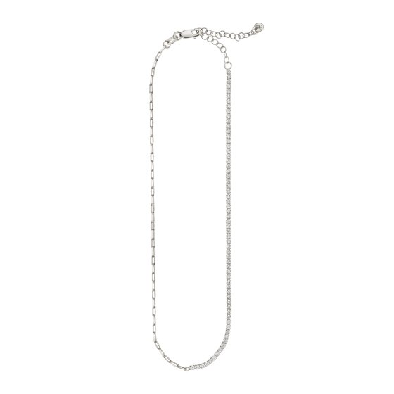 Halskette 925 Sterling Silber rhodiniert Tennis Zirkonia 