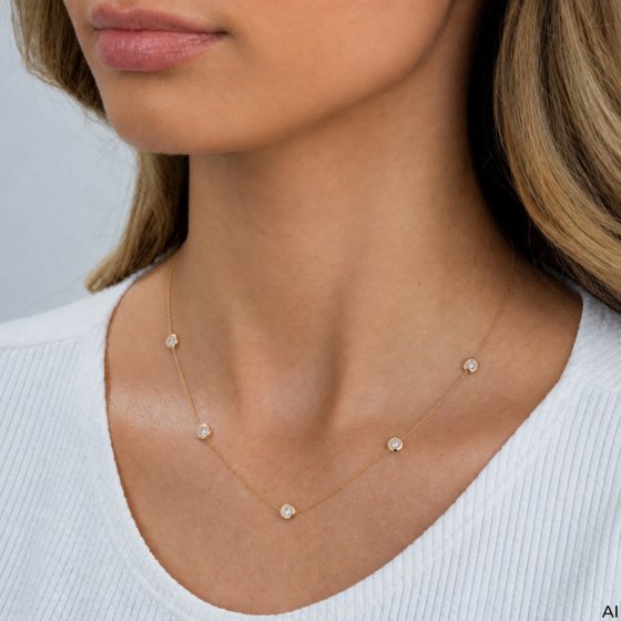 Collier 375 Gold Gelb Zirkonia Collier 