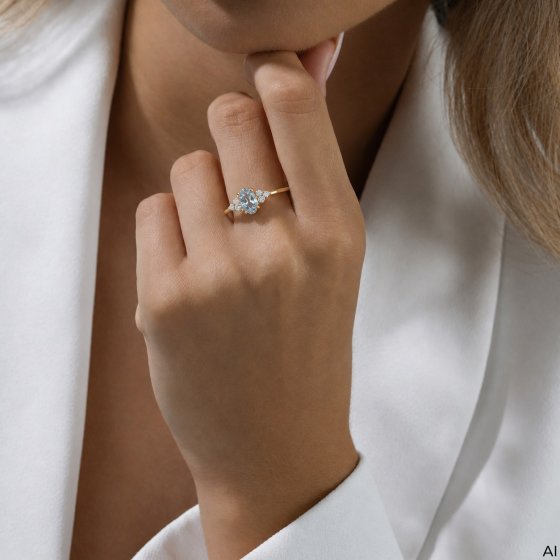 Ring 375 Gold Gelb Topas und Zirkonia 