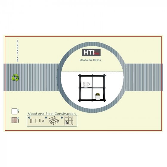 Wandregal aus MDF mit 4 Fächern dekorativ und praktisch 