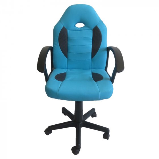 Schreibtischstuhl Junior höhenverstellbar ergonomischer Drehstuhl Hellblau 