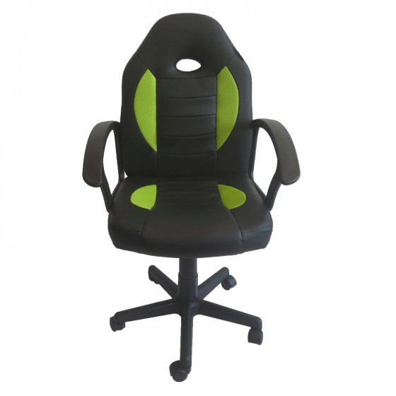 Schreibtischstuhl Junior höhenverstellbar ergonomischer Drehstuhl Schwarz-Grün 