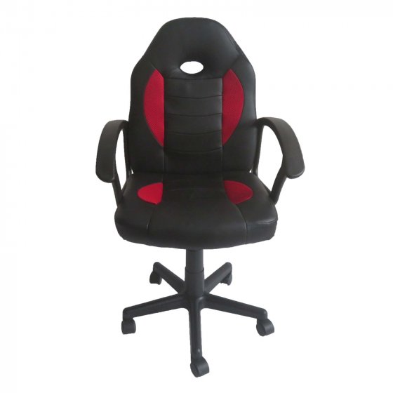 Schreibtischstuhl Junior höhenverstellbar ergonomischer Drehstuhl Schwarz-Rot 
