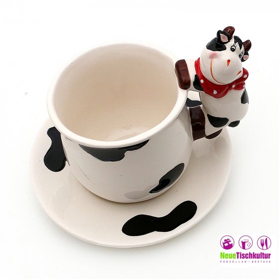 Tasse mit Unterteller Kuh 