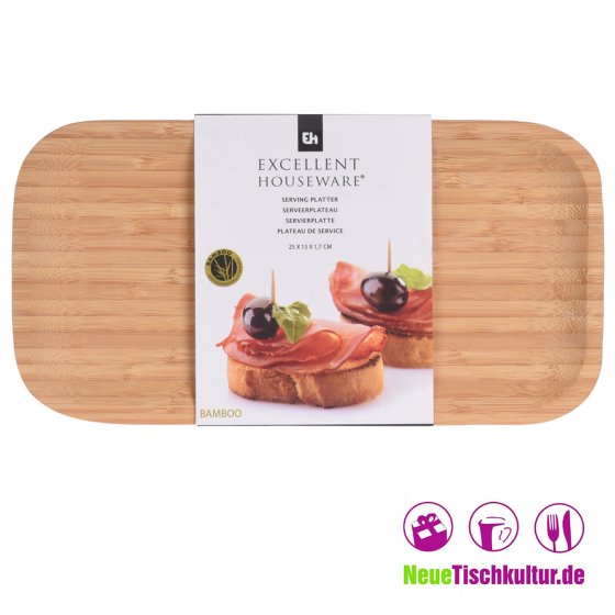 Servierplatte rechteckig Bambusholz 