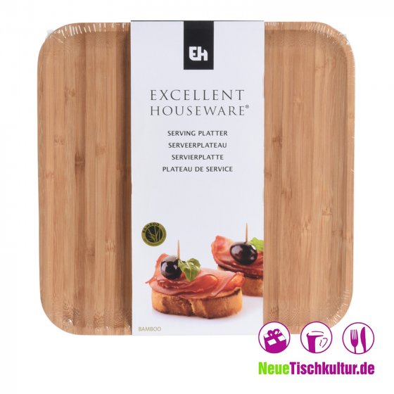 Servierplatte quadratisch Bambus 