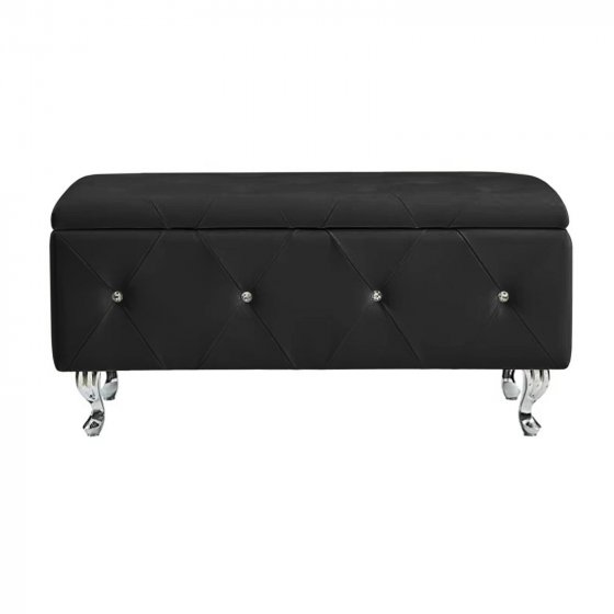 Gepolsterte Sitzbank mit Truhe Maribella Schwarz 