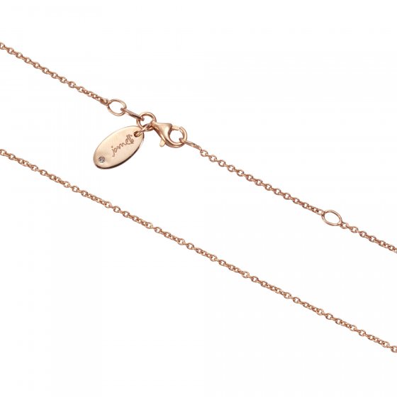 Halskette Silber 925 rosé-vergoldet 45/42cm lang mit hellblauem Quarz-Stein (beh.) 