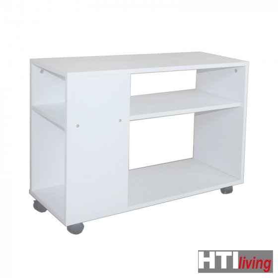 Beistelltisch auf Rollen Thekla Weiß 