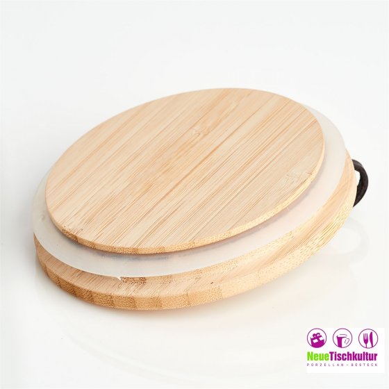 Vorratsglas rund Holzdeckel mit Schlaufe 