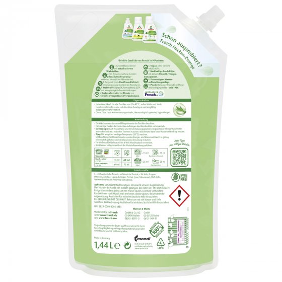 Frosch Aloe Vera Sensitiv Waschmittel Wiederverschließbar 24 WL 