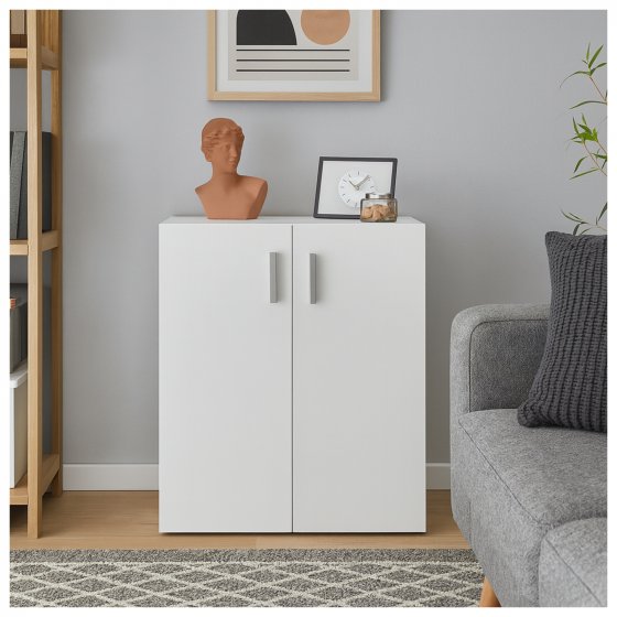 Kommode mit 2 Regalfächern Nina Weiß 