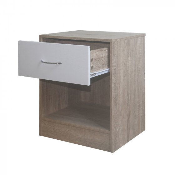 Nachtschrank 2er Set Thekla Sonoma/Weiß 