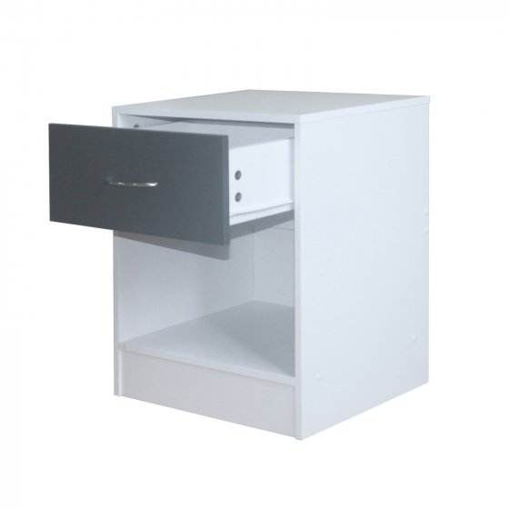 Nachtschrank 2er Set Thekla Weiß/Grau 