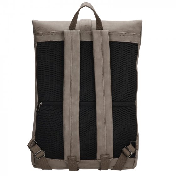 Laptoprucksack Notebooktasche Kunstleder Taupe 