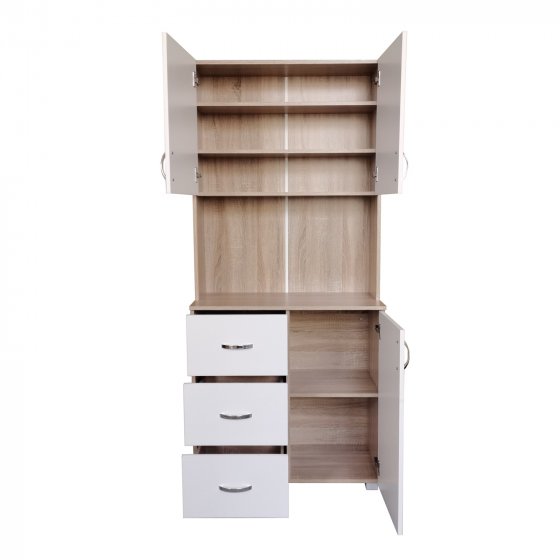 Küchenschrank Weiß/Sonoma Blanca 