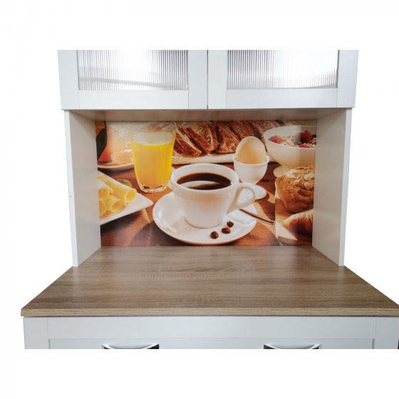 Küchenbuffet Weiß mit Glasteil Blanca Bistro 