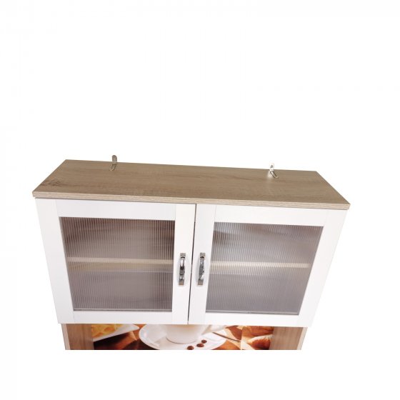 Küchenbuffet mit Glasteil Sonoma/Weiß Blanca Bistro 