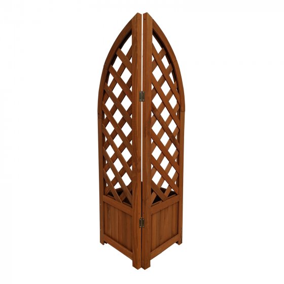 Pflanzkasten mit Rankgitter aus Holz braun Blumenkasten für Balkon, Terrasse und Garten 