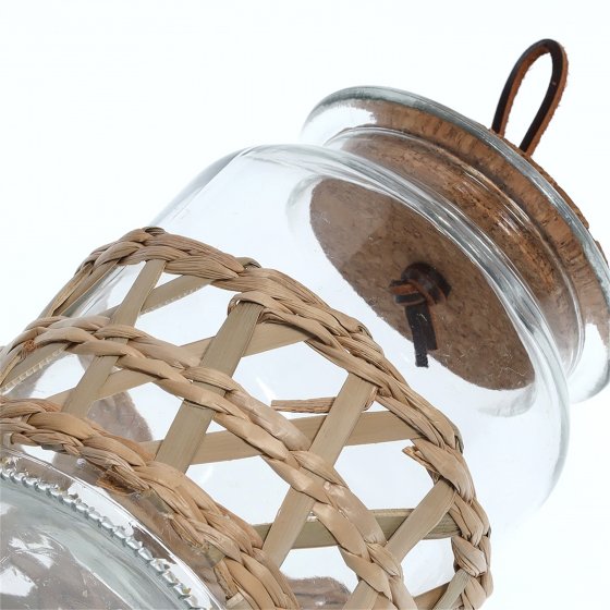 Vorratsglas 1 L Glas, Strohgeflecht 