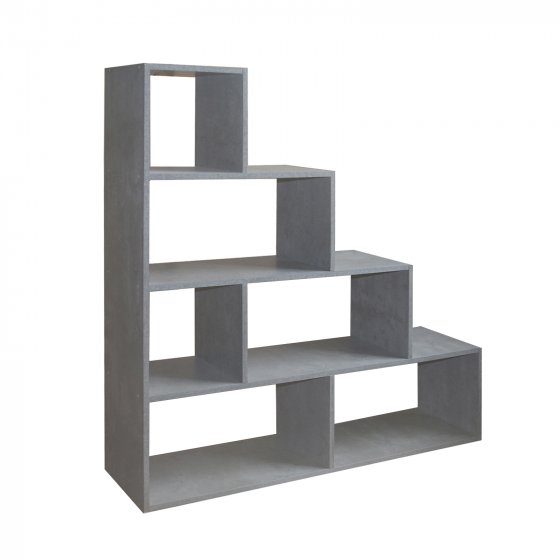 Stufenregal in Beton Raumteiler Bücherregal 114 x 114 x 30 cm vielseitig einsetzba 
