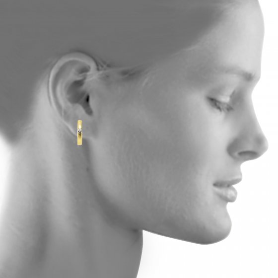 Ohrringe Gold 585 mit 2 Brillanten zus. 0,02ct. 