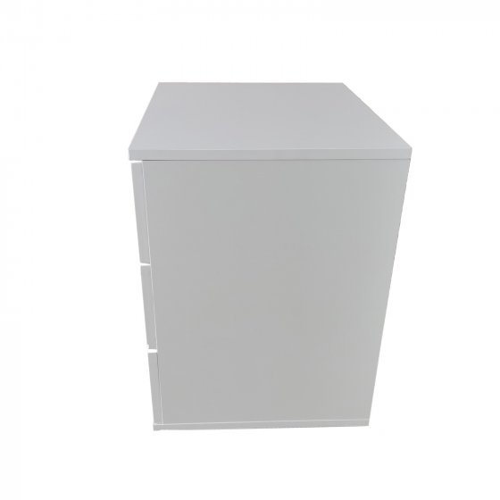 Nachtkommode 3 Schubladen Nina Weiß 2er-Set 