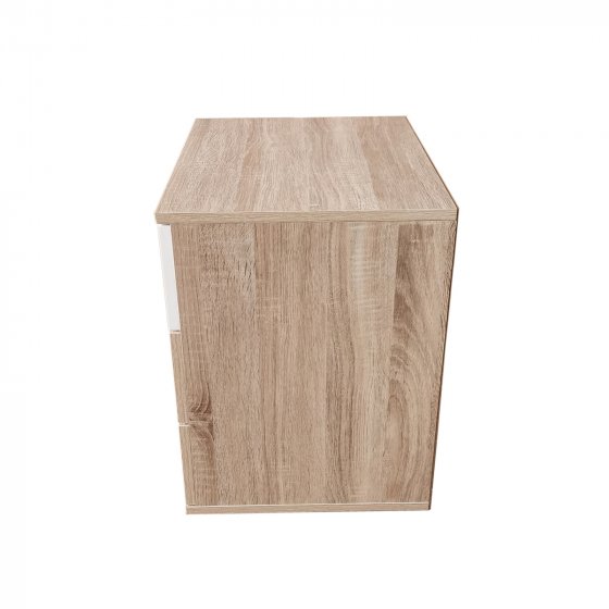 Nachtkommode 3 Schubladen Nina Sonoma Weiß 2er-Set 